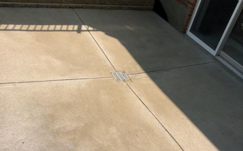 pressure washed concrete patio